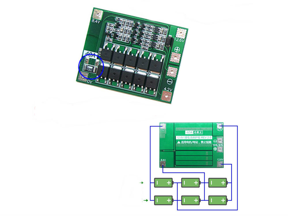 Схема подключения pcb bms 3s 40а